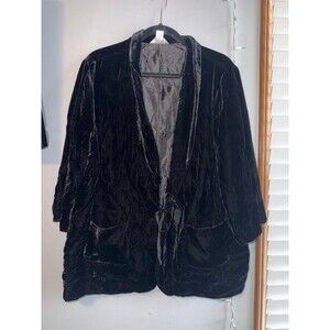 GORGEOUS Christopher & Banks Black - Velvet Jacket like new! Sz 2X